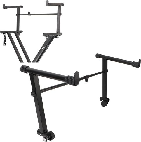 DIYDEG Universal Teier Second Stand for Electronic Piano Keyboard Stand ، 2 Tier Keyboard Stand 16.5-29.5in عرض قابل للتعديل ، محول تمديد لوحة المفاتيح على شكل L. in Kuwait