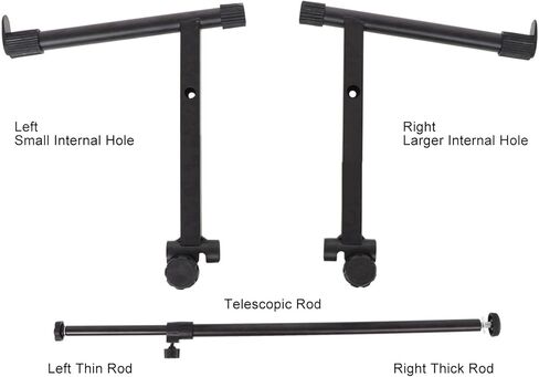 DIYDEG Universal Teier Second Stand for Electronic Piano Keyboard Stand ، 2 Tier Keyboard Stand 16.5-29.5in عرض قابل للتعديل ، محول تمديد لوحة المفاتيح على شكل L. in Kuwait