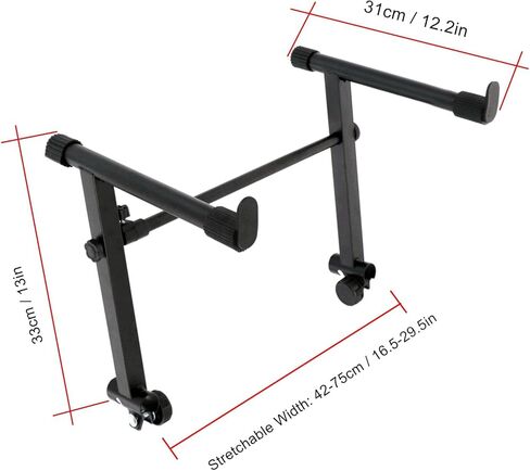 DIYDEG Universal Teier Second Stand for Electronic Piano Keyboard Stand ، 2 Tier Keyboard Stand 16.5-29.5in عرض قابل للتعديل ، محول تمديد لوحة المفاتيح على شكل L. in Kuwait