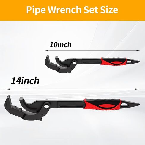 مجموعة وجع الأنابيب لضبط أنابيب Win & Ying ، 2 حزمة 10 '' و 14 '' أدوات السباكة الشاقة في التقديم ، أداة أنابيب الفكين القابلة للتعديل لـ 0.55 ''-2.36 '' /14-60mm duts use in Kuwait