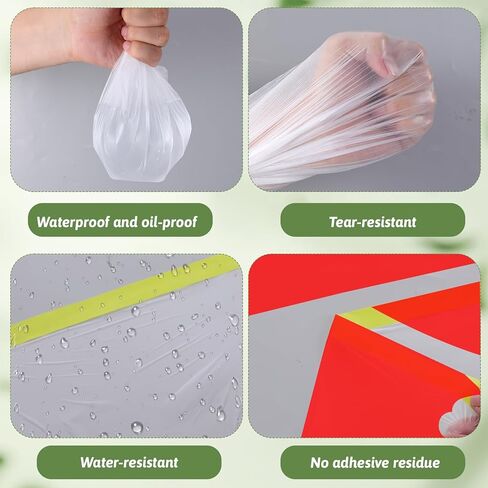 الرسامين المسبق مسبقًا أشرطة تقنيع ، 4 لفائف شريط إخفاء الطلاء للسيارات و drape 55inx65ft لاصق للسيارات الواقي الرسامين من البلاستي in Kuwait