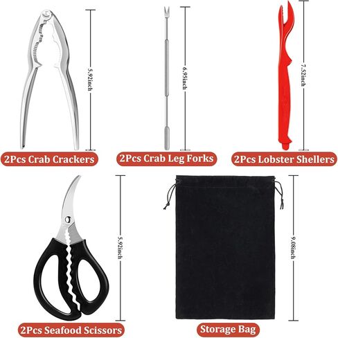 مجموعة أدوات المأكولات البحرية مجموعة أدوات تكسير الجوز تشمل المفرقعات سرطان البحر جراد البحر ، شوك/اختيارات ساق السلطعون الفولاذ المقاوم للصدأ ، وأشجاع جراد البحر ومقص المأكولات البحرية (8pcs) in Saudi Arabia