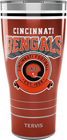 Tervis Traveler NFL Cincinnati Bengals - Vintage Triple Walled Insulated Tumbler Travel Cup Keeps Drinks Cold & Hot, 30oz, Stainless Steel in Saudi Arabia