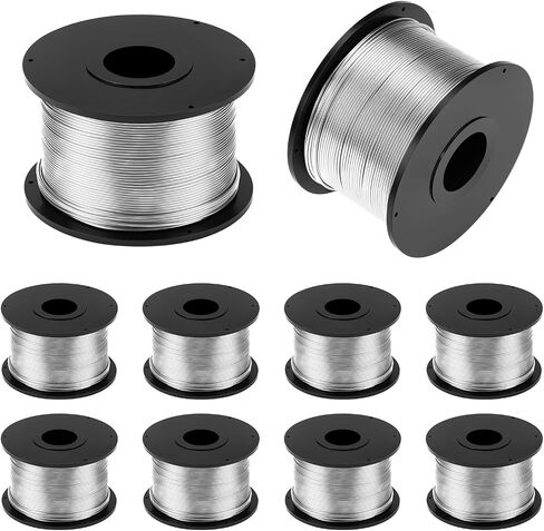 QWORK Rebar Tie Wire Tool Coils, 10 Rolls 1/32" (0.8 mm) x 360 ft Tie Wire Coil, 3600 Ft Total for Automatic Twister Machine in Saudi Arabia