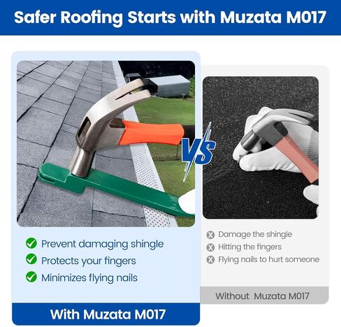 Muzata Roof Shingles Removal Tool Roofing Snake Tools Pry Bar Shingle Nail Installer Heavy Duty Nail Remover Puller for Safe Replacement Panel Installation M017 in Saudi Arabia