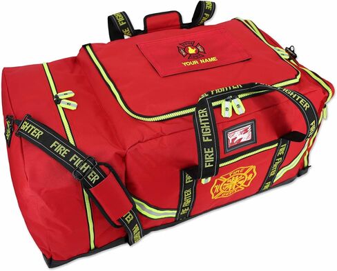Lightning X Customizable Premium 3XL Firefighter Step-in Turnout Fire Gear Bag w/Embroidered Name - RED in Saudi Arabia