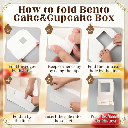 2 Pack Bento Cake and Cupcake Box 1+5 Bento Box with Clear Window Fit 5 Cupcakes and 1 Mini Cake for Wedding Birthday Party Baby Shower Bakery Baking Supplies (Pink) in Saudi Arabia