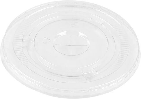 98 مم صافي أغطية بلاستيكية مسطحة مسطحة الأغطية التي يمكن التخلص منها مع فتحة قش لمدة 12 و 16 و 20 و 24 أوقية لمستلزمات الحليب المليئة بالآيس كريم ، حزمة 50 in Kuwait