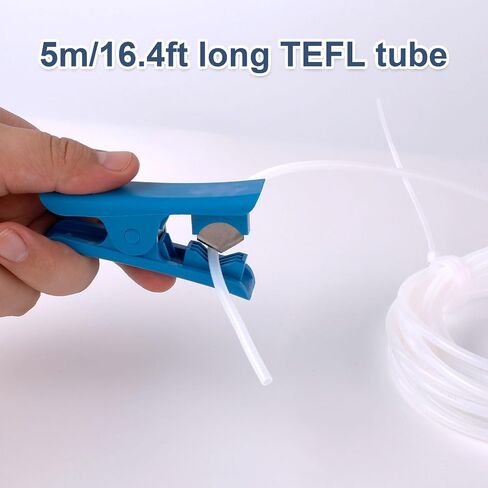 16.4ft ptfe teflon أنبوب مع قاطع ، معرف 2.5 ملم × 4mm OD PTFE استبدال أنابيب 3D ملحقات الطابعة المتوافقة مع Bambu Lab A1/A1 mini/p1p/p1s/x1c/creality k1/k1 max/3 v3 in Saudi Arabia