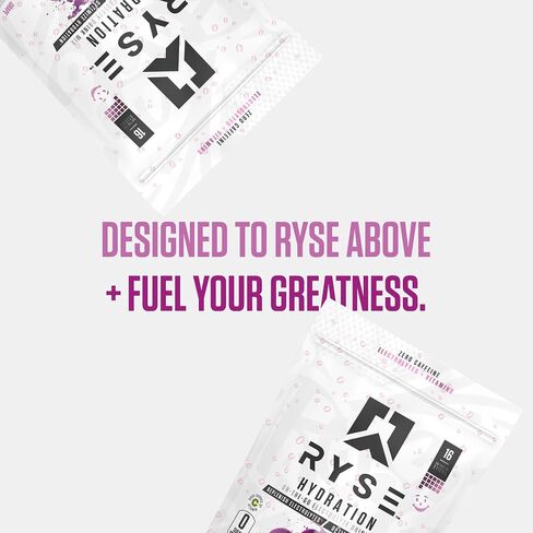 Ryse Hydration electrolete powder reck -mix packets - kool -aid grape - electrolytes full spectrum fular مع الفيتامينات الأساسية والتوراين والكولين من أجل الإماهة - 16 عصي تقديم in Kuwait
