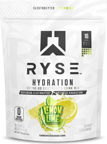 Ryse Hydration electrolete powder reck -mix packets - kool -aid grape - electrolytes full spectrum fular مع الفيتامينات الأساسية والتوراين والكولين من أجل الإماهة - 16 عصي تقديم in Kuwait
