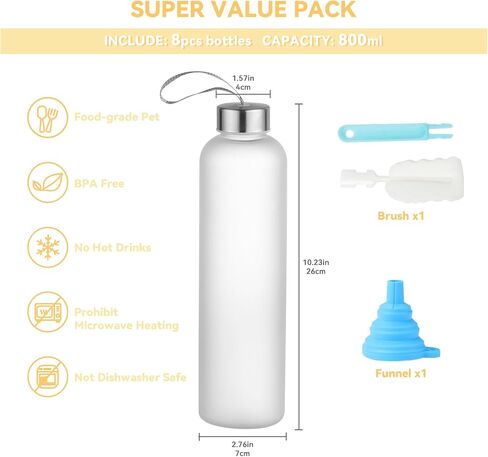 novelinks 6 Pack 27OZ Frosted Water Bottles with Stainless Steel Silver Lid,Leakproof Gym Bottles, Reusable Sport Water Jug for Fitness Camping Office in Saudi Arabia