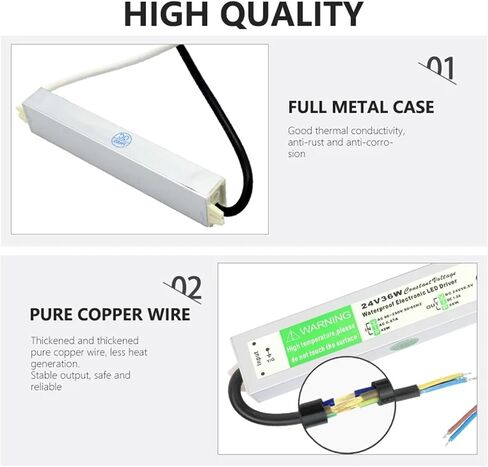 90-250V AC to DC 24V 36W 1.5A Lighting Transformer LED Drive Adapter Aluminum IP67 Outdoor Waterproof Switching Power Supply in Saudi Arabia