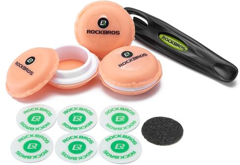 Rockbros Bike Tyre Patch Kit 18-Pcs مجموعات تصحيح أنبوب غير جاهل للدراجات ، دراجة نارية ، إصلاحات إطارات مسطحة للدراجة الجبلية ، مجموعة تصحيح الدراجات مع ذراع الإطارات 5 حزم in Kuwait
