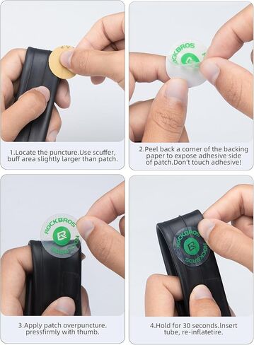 Rockbros Bike Tyre Patch Kit 18-Pcs مجموعات تصحيح أنبوب غير جاهل للدراجات ، دراجة نارية ، إصلاحات إطارات مسطحة للدراجة الجبلية ، مجموعة تصحيح الدراجات مع ذراع الإطارات 5 حزم in Kuwait
