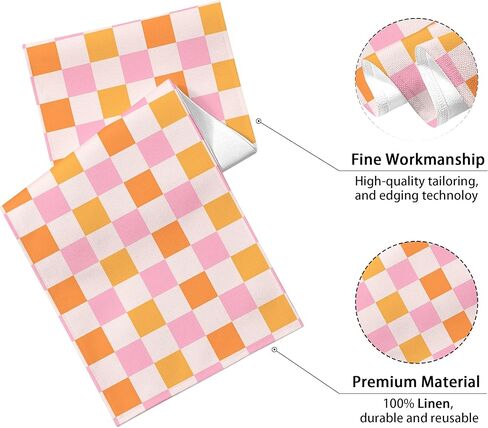 Retro Hippie Table Runner 13x71 Inch Geometric Checkered Yellow Orange Pink 60s 70s Vintage Groovy Docor Dinner Runner for Living Room Kitchen Party Holiday (13x71 Inch, Retro Orange Pink Checkered) in Kuwait