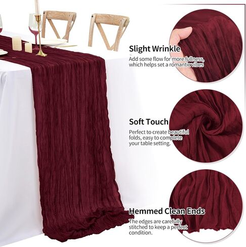 16 Pack 10Ft Cheesecloth Table Runner Brown, 20 x 120 Inch Rustic Gauze Boho Cheese Cloth Table Runners Wedding Long Table Runner for Wedding Party Bridal Shower Table Decoration in Kuwait