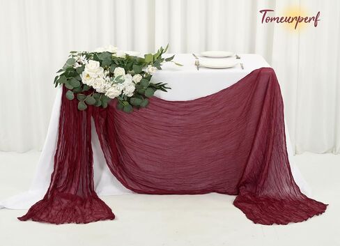 16 Pack 10Ft Cheesecloth Table Runner Brown, 20 x 120 Inch Rustic Gauze Boho Cheese Cloth Table Runners Wedding Long Table Runner for Wedding Party Bridal Shower Table Decoration in Kuwait