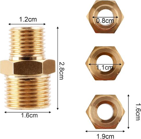 2pcs نحاس حلمات سداسية ، 3/8 بوصة npt ذكر × 1/4 بوصة NPT موصل أنبوب الذك in Saudi Arabia