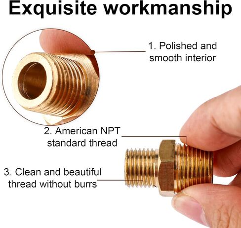 2pcs نحاس حلمات سداسية ، 3/8 بوصة npt ذكر × 1/4 بوصة NPT موصل أنبوب الذك in Saudi Arabia