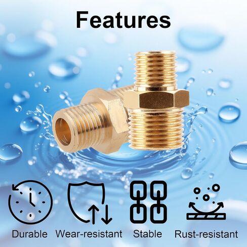 2pcs نحاس حلمات سداسية ، 3/8 بوصة npt ذكر × 1/4 بوصة NPT موصل أنبوب الذك in Saudi Arabia