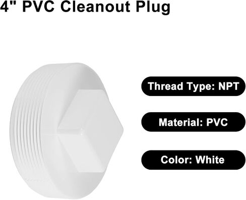 4 "NPT ذكر الخيوط PVC Sewer Cleanout Cap Cap ، Flush Sewer Cleanout Cap المناسب لنظام أنابيب الصرف في الهواء الطلق حديقة في الهواء الطلق in Kuwait
