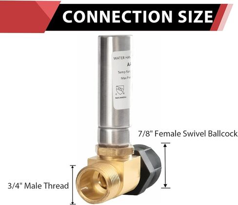 EFIELD MH-291 Toilet 7/8" Female Swivel Ballcock Nut X 3/4" Male Thread Water Hammer Arrestor,(HAMMER025) in Saudi Arabia