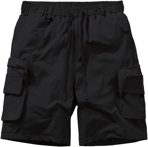 Men's Stretch Cargo Shorts Lightweight with Pockets & Drawstring Elastic Waist - Summer Work Shorts for Outdoor in Saudi Arabia