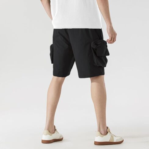 Men's Stretch Cargo Shorts Lightweight with Pockets & Drawstring Elastic Waist - Summer Work Shorts for Outdoor in Saudi Arabia
