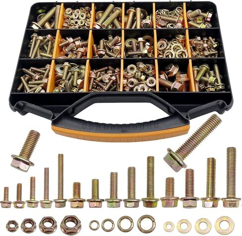 820pcs متري متري شفة ضجة ، براغي ومجموعة المكسرات ، m6x1.0 ، m8x1.25 ، m10x1.5 ، m12x1.75 (16 مم إلى 50 مم) البراغي والمكسر in Kuwait