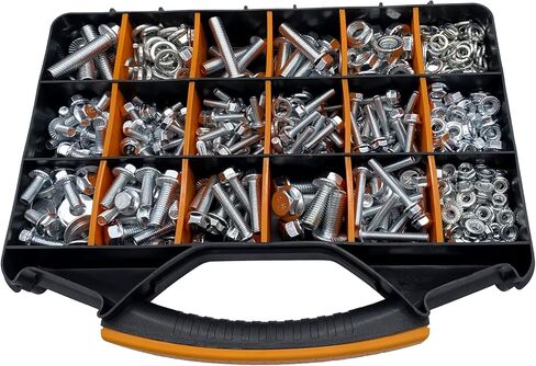 820pcs متري متري شفة ضجة ، براغي ومجموعة المكسرات ، m6x1.0 ، m8x1.25 ، m10x1.5 ، m12x1.75 (16 مم إلى 50 مم) البراغي والمكسر in Kuwait
