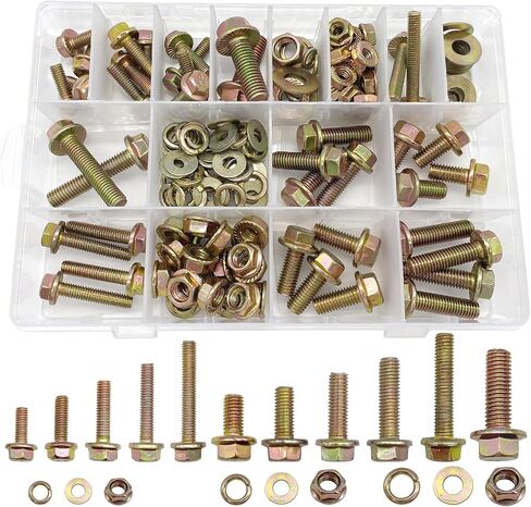 820pcs متري متري شفة ضجة ، براغي ومجموعة المكسرات ، m6x1.0 ، m8x1.25 ، m10x1.5 ، m12x1.75 (16 مم إلى 50 مم) البراغي والمكسر in Kuwait