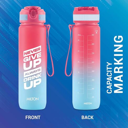 Milton 32oz Sports Mater Bottle مع قش ، أعلى مقاومة للتسرب ، فم عريض لسهولة التنظيف ، زجاجة بلاستيكية قابلة لإعادة الاستخدام مع غطاء للسفر ، الجري ، الصالة الرياضية ، مناسبة للبنين والبنات والكبار ، الأحمر - Gen'z in Saudi Arabia