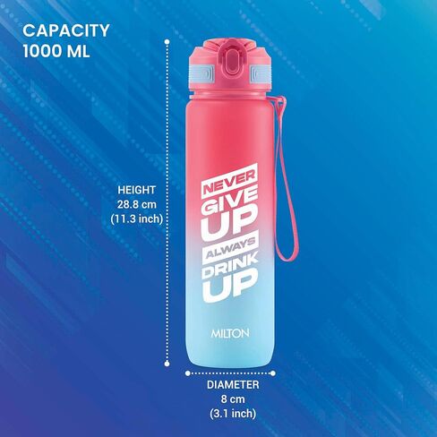 Milton 32oz Sports Mater Bottle مع قش ، أعلى مقاومة للتسرب ، فم عريض لسهولة التنظيف ، زجاجة بلاستيكية قابلة لإعادة الاستخدام مع غطاء للسفر ، الجري ، الصالة الرياضية ، مناسبة للبنين والبنات والكبار ، الأحمر - Gen'z in Saudi Arabia