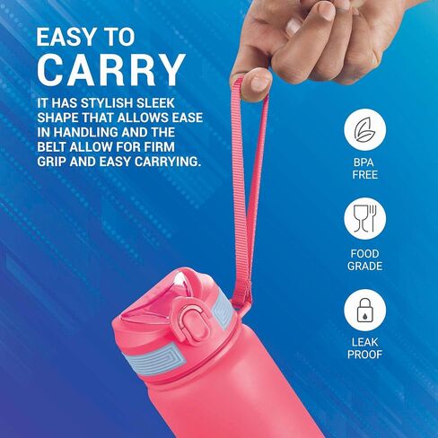 Milton 32oz Sports Mater Bottle مع قش ، أعلى مقاومة للتسرب ، فم عريض لسهولة التنظيف ، زجاجة بلاستيكية قابلة لإعادة الاستخدام مع غطاء للسفر ، الجري ، الصالة الرياضية ، مناسبة للبنين والبنات والكبار ، الأحمر - Gen'z in Saudi Arabia