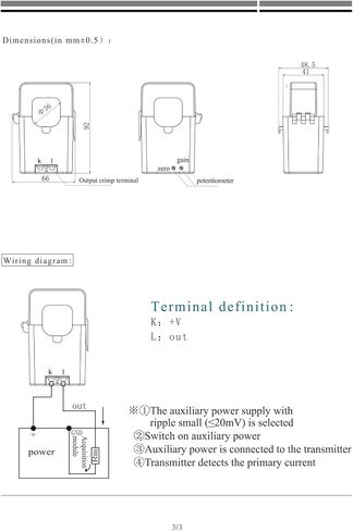 TST036T Input 300A/ 400A/ 500A Output DC 4-20mA Transmitter +12V/+24V Split AC Current Sensor(500A 4-20mA 24V) in Saudi Arabia