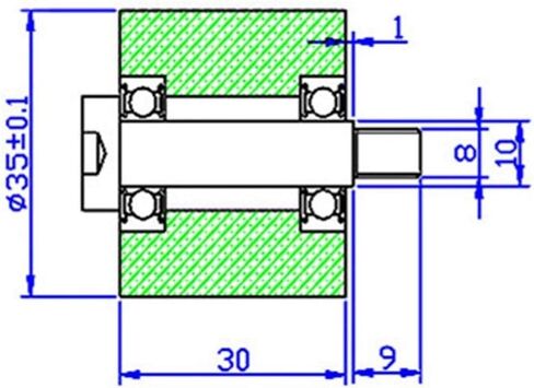 Power Transmission Products PU 6800 Bearing 10x35x30mm Rubber-Coated Driven Roller Conveyor Belt Double Bearing for Cash Registers Ball Bearings(2Pcs) in Saudi Arabia