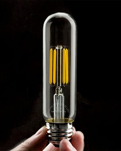 Long T10 LED Bulb, 7.3in Vintage Edison Dimmable Bulb 6W 2700K Warm White Tubular Bulbs, E26 Medium Base Clear 600LM 60W Equivalent for Cylinder Pendant Wall Sconces Chandelier Vanity 6Pack in Saudi Arabia