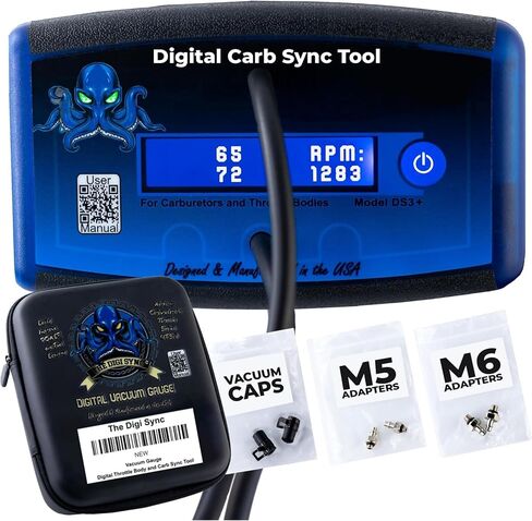 4-channel-أداة Digi Sync ™ Throttle Body & Digital Carb Sync ، سهلة الاستخدام ودقة متزامنة المكربن ، مكبنة مقياس الفراغ ، مقياس الذروة ، للمحركات المكبوتة والوقود المحقونة in Kuwait