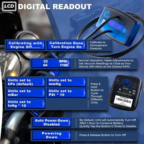 4-channel-أداة Digi Sync ™ Throttle Body & Digital Carb Sync ، سهلة الاستخدام ودقة متزامنة المكربن ، مكبنة مقياس الفراغ ، مقياس الذروة ، للمحركات المكبوتة والوقود المحقونة in Kuwait