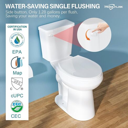 Elongated Tall Toilet 21 Inch, Extra High Toilets for Bathroom, Comfort Bowl Heigh 21", Single Flush 1.28 GPF, White, for Seniors, with Soft Close Seat in Saudi Arabia
