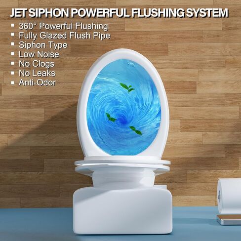 Elongated Tall Toilet 21 Inch, Extra High Toilets for Bathroom, Comfort Bowl Heigh 21", Single Flush 1.28 GPF, White, for Seniors, with Soft Close Seat in Saudi Arabia