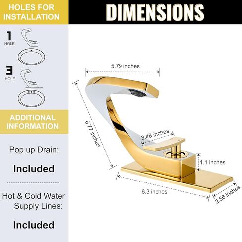 White Gold Vanity Single Hole Single Handle 1 Hole Bathrom Faucets for Sink, Modern Brass Copper Unique Faucet, Lavatory Basin Mixer Tap, llaves para lavamanos de baño, Gold Faucet for Bathroom Vanity in Saudi Arabia
