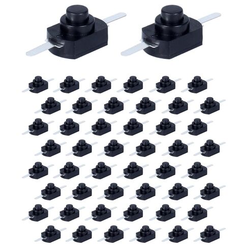 50pcs mini stating on/Off Lockling Push Button Bothrow مع اثنين من دبابيس النحاس المستقيمة 1A 30V يمكن استخدامها لمصباح مصباح DIY LED (12 مم*8 مم*8 مم) in Kuwait