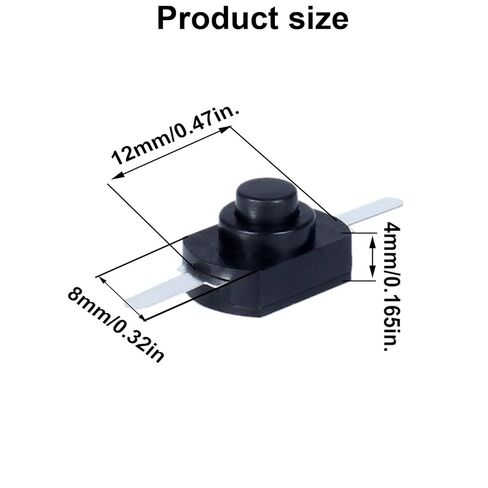 50pcs mini stating on/Off Lockling Push Button Bothrow مع اثنين من دبابيس النحاس المستقيمة 1A 30V يمكن استخدامها لمصباح مصباح DIY LED (12 مم*8 مم*8 مم) in Kuwait