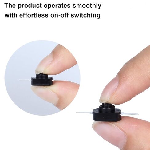 50pcs mini stating on/Off Lockling Push Button Bothrow مع اثنين من دبابيس النحاس المستقيمة 1A 30V يمكن استخدامها لمصباح مصباح DIY LED (12 مم*8 مم*8 مم) in Kuwait