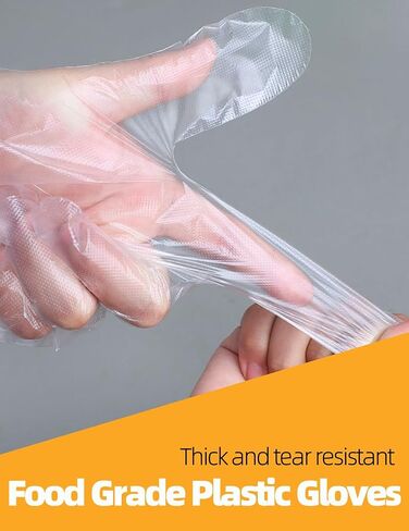 400 Count Disposable Poly Plastic Gloves for Make Sourdough Bread, Food Prep Clear Gloves: BPA-Free, Latex-Free, Powder-Free, for Household Clean Food Handling Cooking Glove, One Size Multipurpose in Saudi Arabia