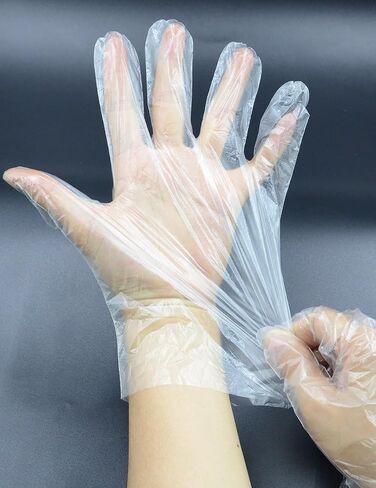 400 Count Disposable Poly Plastic Gloves for Make Sourdough Bread, Food Prep Clear Gloves: BPA-Free, Latex-Free, Powder-Free, for Household Clean Food Handling Cooking Glove, One Size Multipurpose in Saudi Arabia