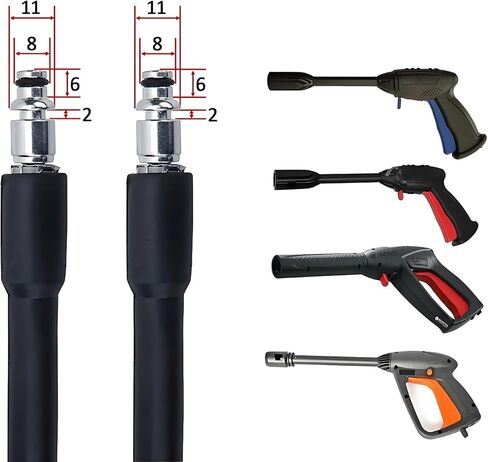 5800PSI/400Bar Ultra Flexible Pressure Washer Hose for Bosch Home Cleaning, 5M-30M High Pressure Extension Tube with Quick-Connect Adapter,(Red/Blue/Yellow/Green/Grey/Orange/Light Blue)(Yellow,16FT) in Saudi Arabia