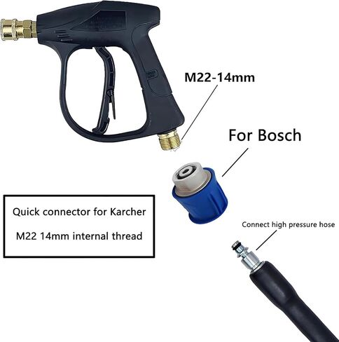 5800PSI/400Bar Ultra Flexible Pressure Washer Hose for Bosch Home Cleaning, 5M-30M High Pressure Extension Tube with Quick-Connect Adapter,(Red/Blue/Yellow/Green/Grey/Orange/Light Blue)(Yellow,16FT) in Saudi Arabia